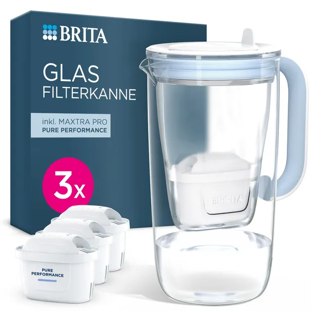 brita-wasserfilter-kanne-glas-blau-borosilikatglas-inkl-3x-maxtra-pro-pure-perfo image 1