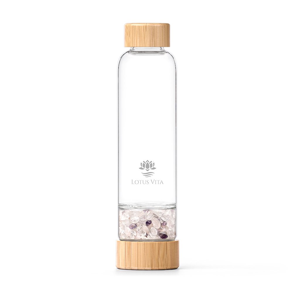 lotus-vita-kristallsteinflasche-450-ml-80-ml-ro-bg-amethyst-inkl-kristallsteine image 1