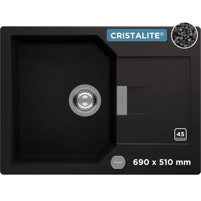 schock-manhattan-d-100s-k-chensp-le-in-nero-cristalite-granitsp-le-mit-abtropffl image 1