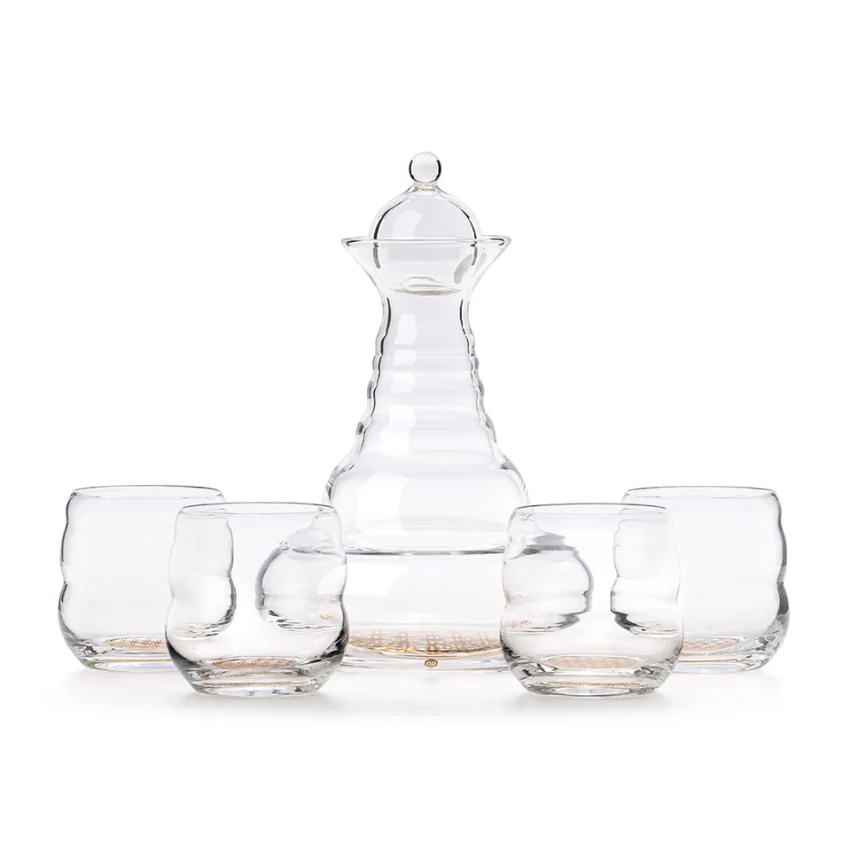 lotus-vita-alladin-set-24k-gold-glaskaraffe-1-3l-4-gl-ser-mythos image 1