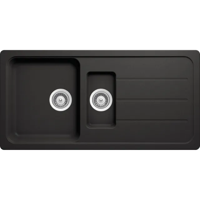 schock-formhaus-d-150l-granitsp-le-nero-100x50-cm-mit-zwei-becken-und-abtropffl- image 1