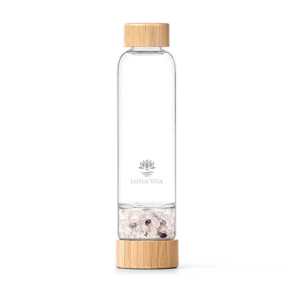lotus-vita-kristallsteinflasche-450-ml-80-ml-ro-bg-amethyst-inkl-kristallsteine image 1