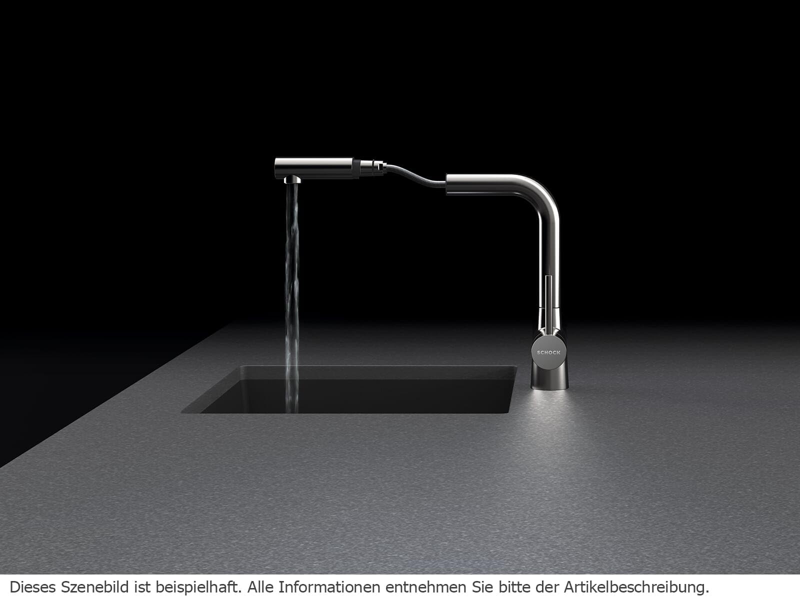schock-laios-k-chenarmatur-silverstone-grau-hochdruck-mit-ausziehbarer-schlauchb image 2