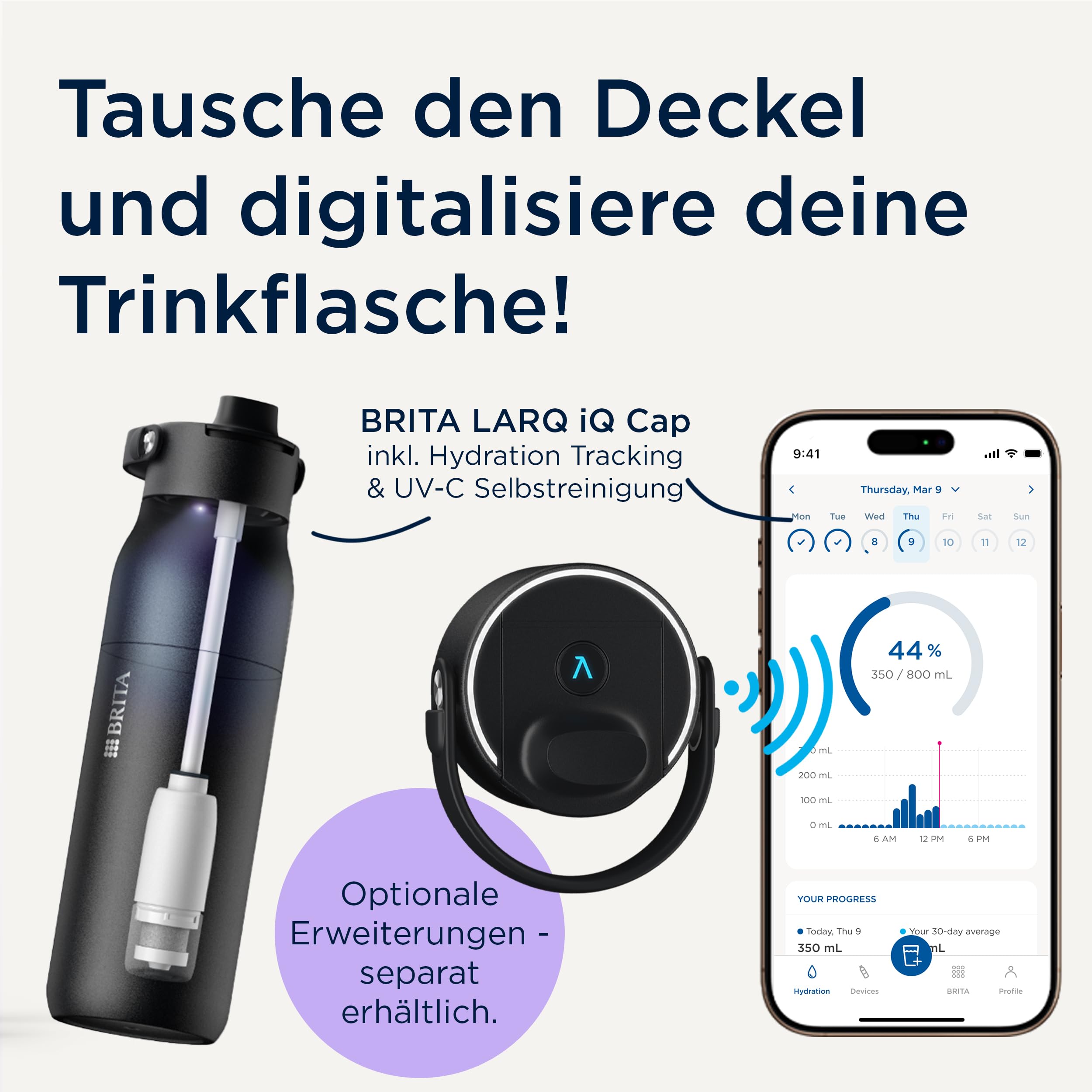 brita-larq-iq-cap-schwarz-digitaler-trinkflaschen-deckel-mit-uv-c-selbstreinigun image 4