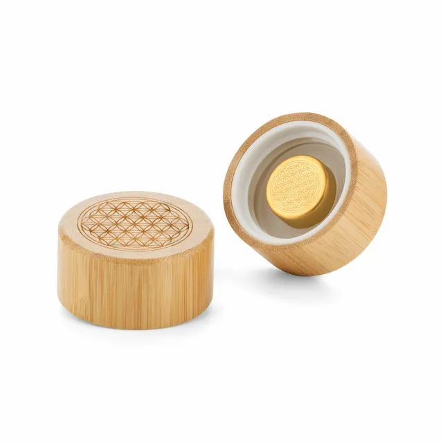 lotus-vita-bambus-deckel-gold-edition-580ml-trinkflaschen-deckel-blume-des-leben image 1
