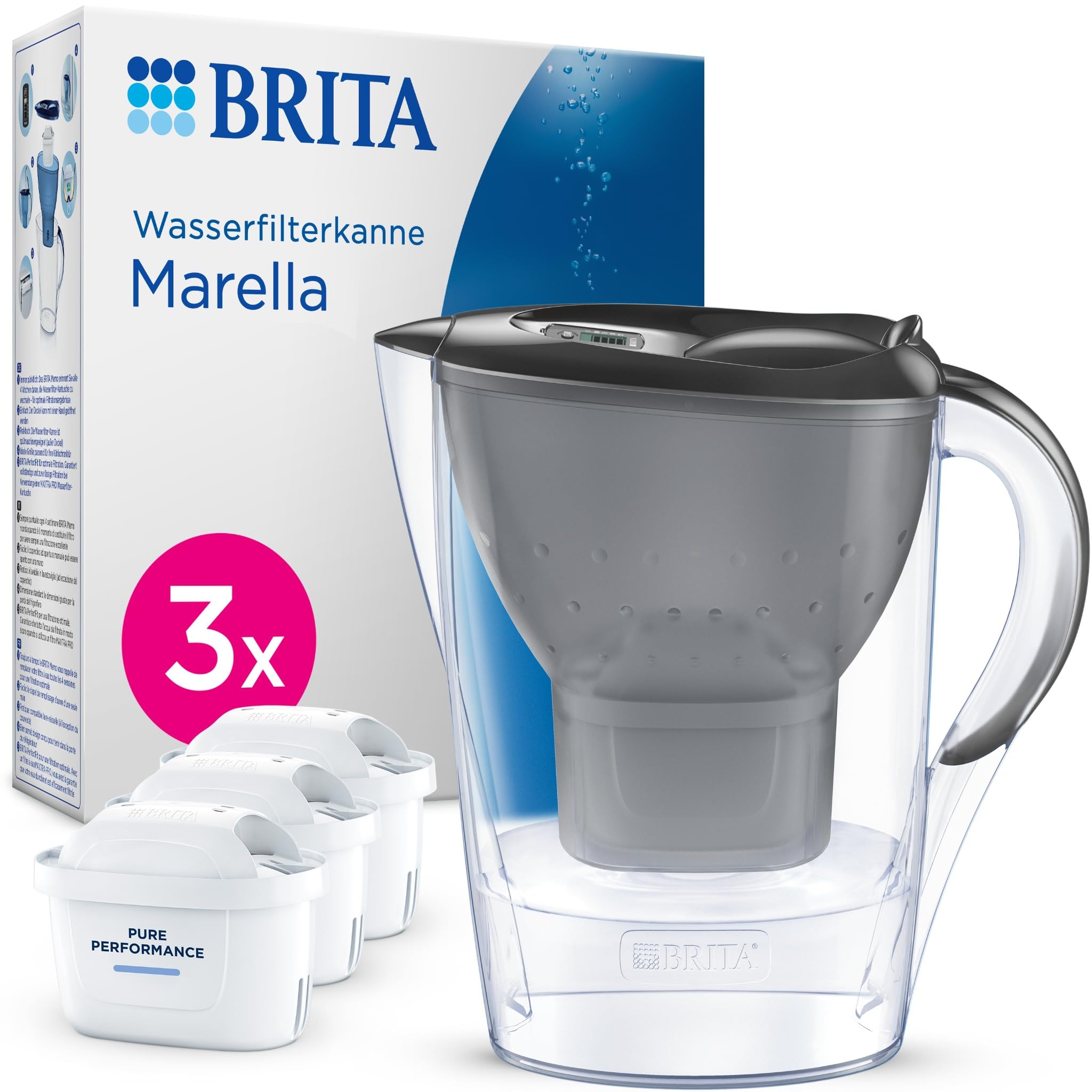 brita-marella-wasserfilter-kanne-maxtra-mit-3x-pure-performance-kartusche image 1