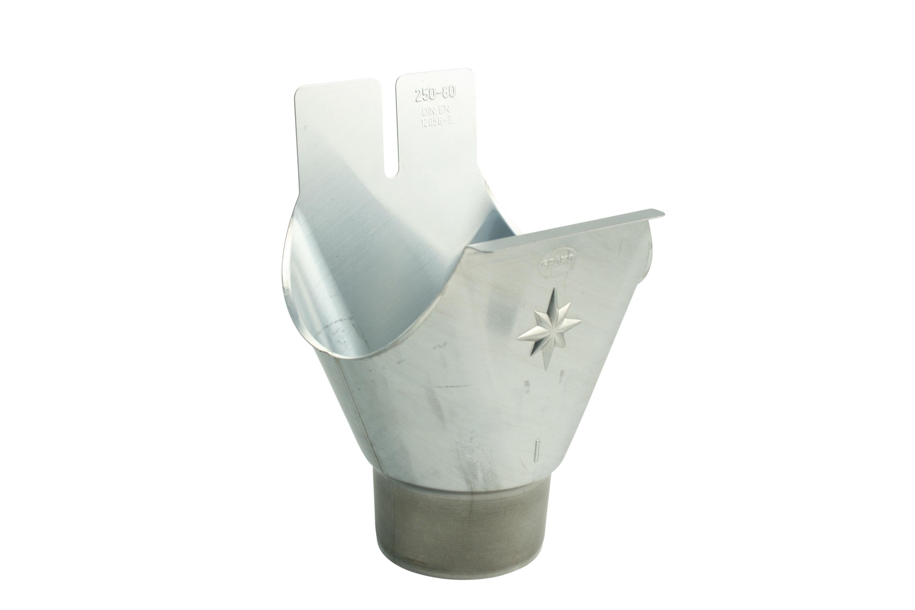 marley-stutzen-rg-100-80-titan-zink-f-r-halbrunde-dachrinne image 1