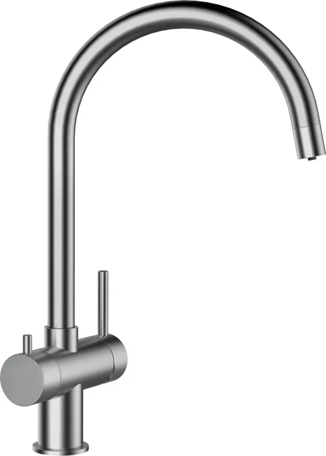 schock-ares-k-chenarmatur-hochdruck-edelstahl-mit-festauslauf-und-trinkwasserfun image 1