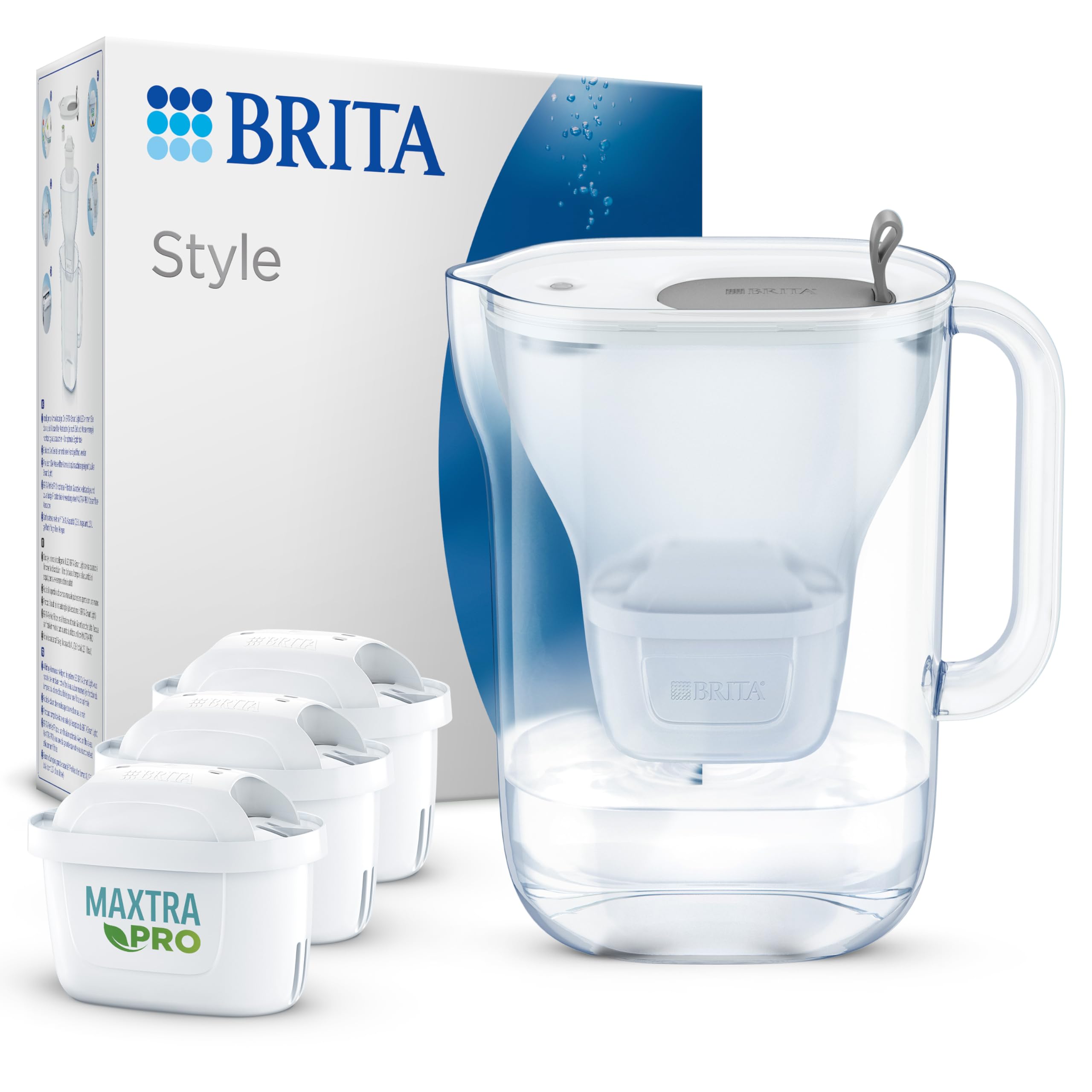 brita-style-wasserfilter-kanne-hellgrau-2-4-l-mit-3x-maxtra-pro-all-in-1-kartusc image 1