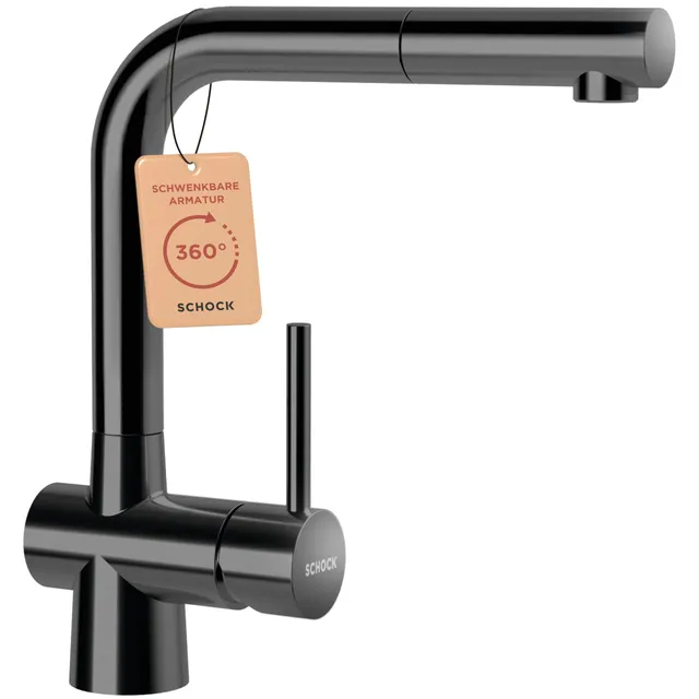schock-laios-hochdruck-k-chenarmatur-gunmetal-ausziehbrause-285-mm image 1