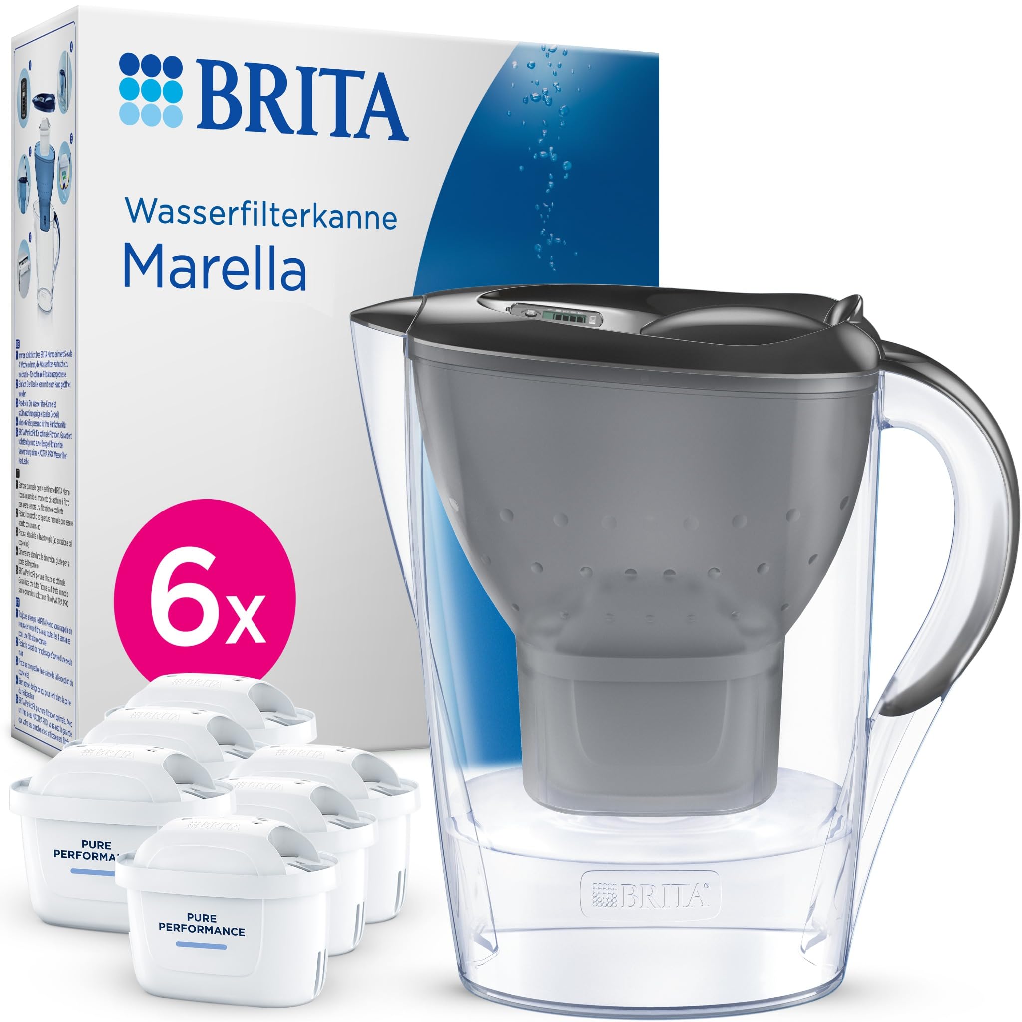 brita-marella-wasserfilter-kanne-mit-6x-maxtra-pro-pure-performance-kartusche image 1