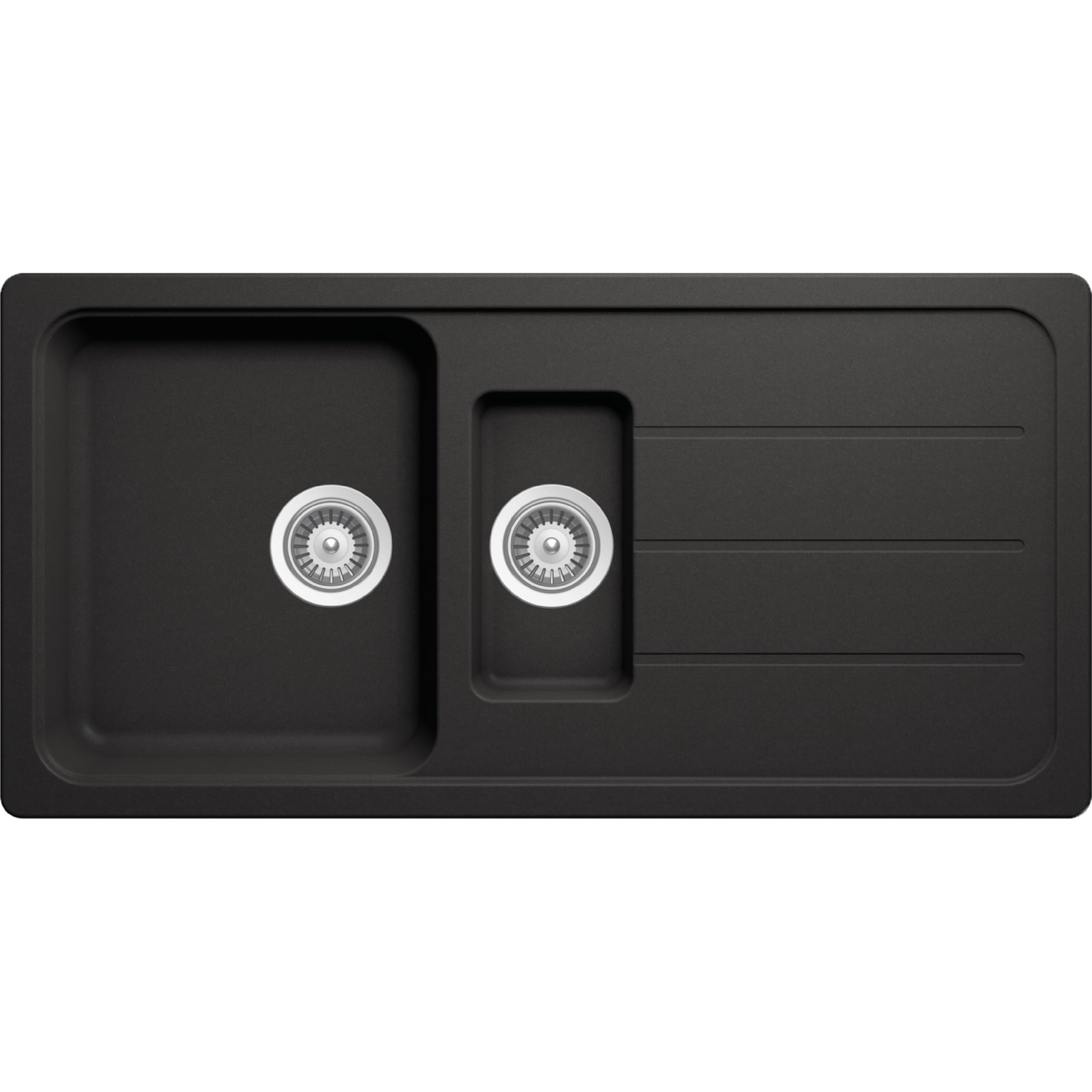 schock-formhaus-d-150l-granitsp-le-nero-100x50-cm-mit-zwei-becken-und-abtropffl- image 1