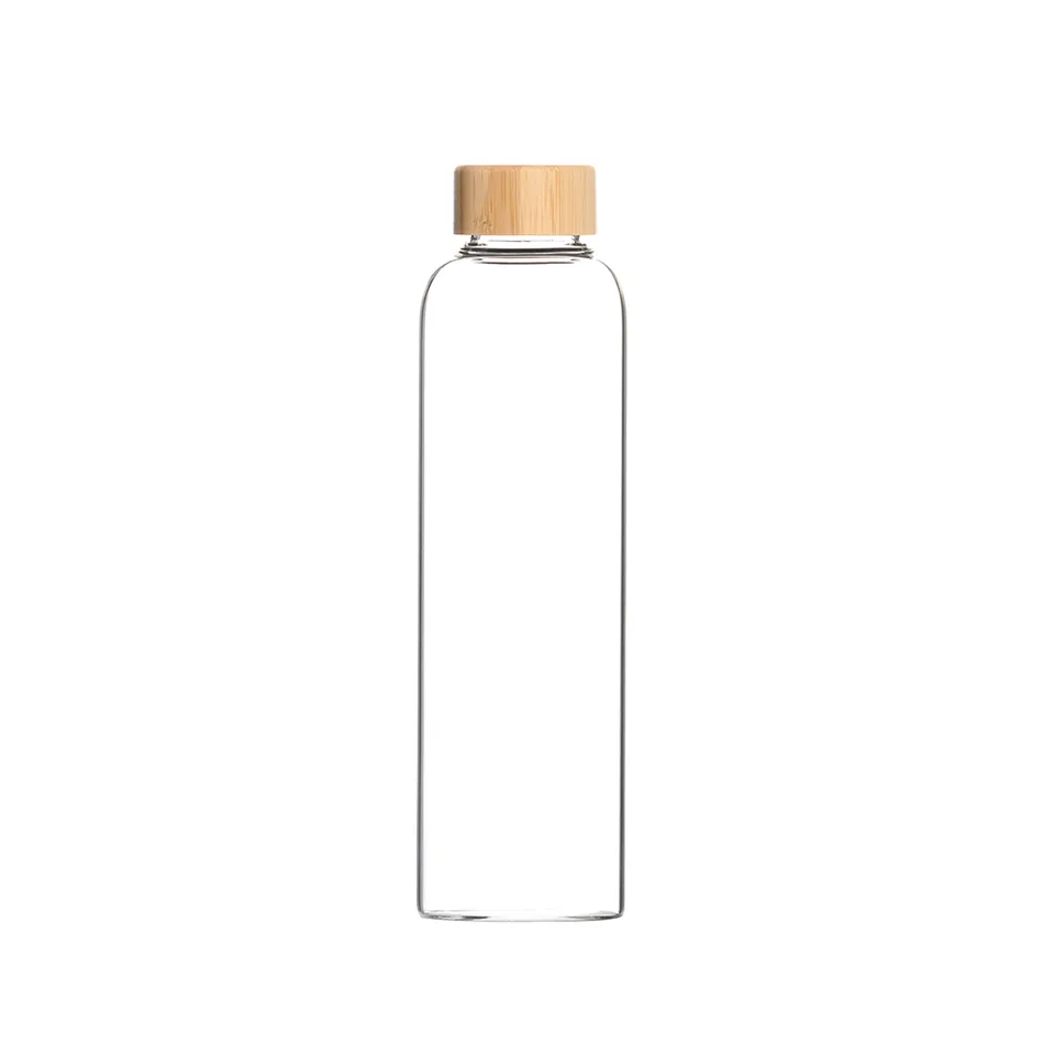 lotus-vita-glas-trinkflasche-mit-bambusdeckel-aus-borosilikatglas image 1