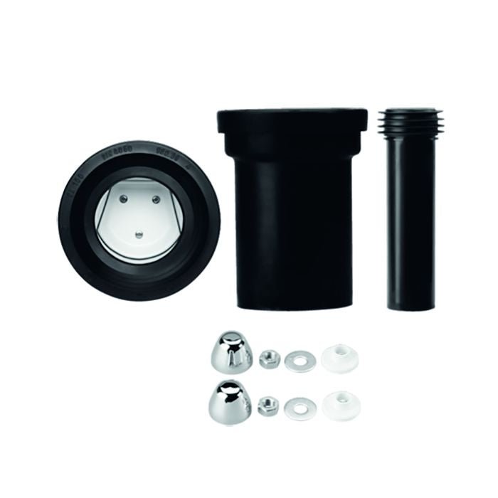 marley-wc-anschluss-set-180-mm-mit-rattensperre-dn90-dn110-pe-schwei-bar-schwarz image 1